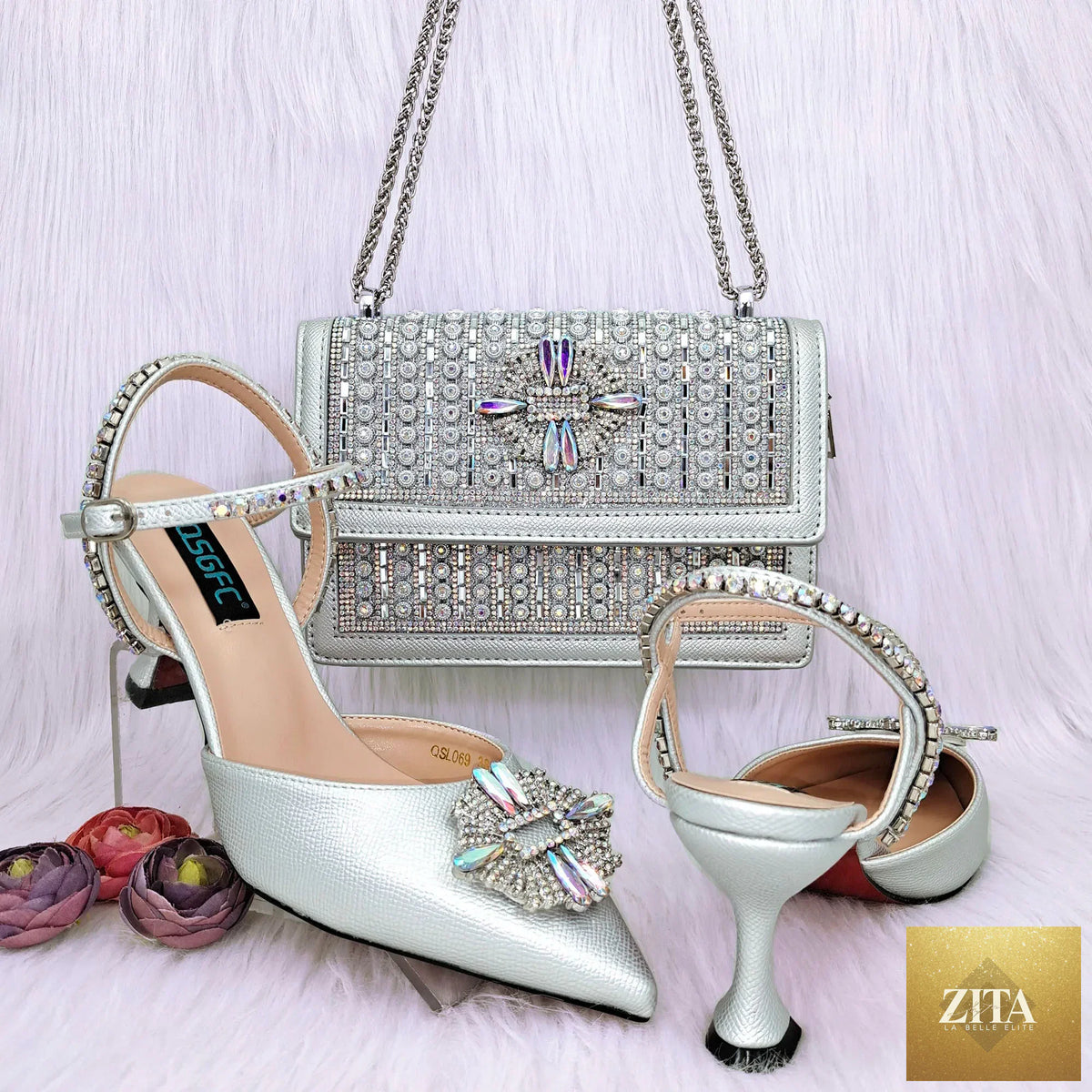 Elegant EdleessFashion Italian shoes and handbag set, luxurious design with stylish footwear and matching bag for sophisticated looks.