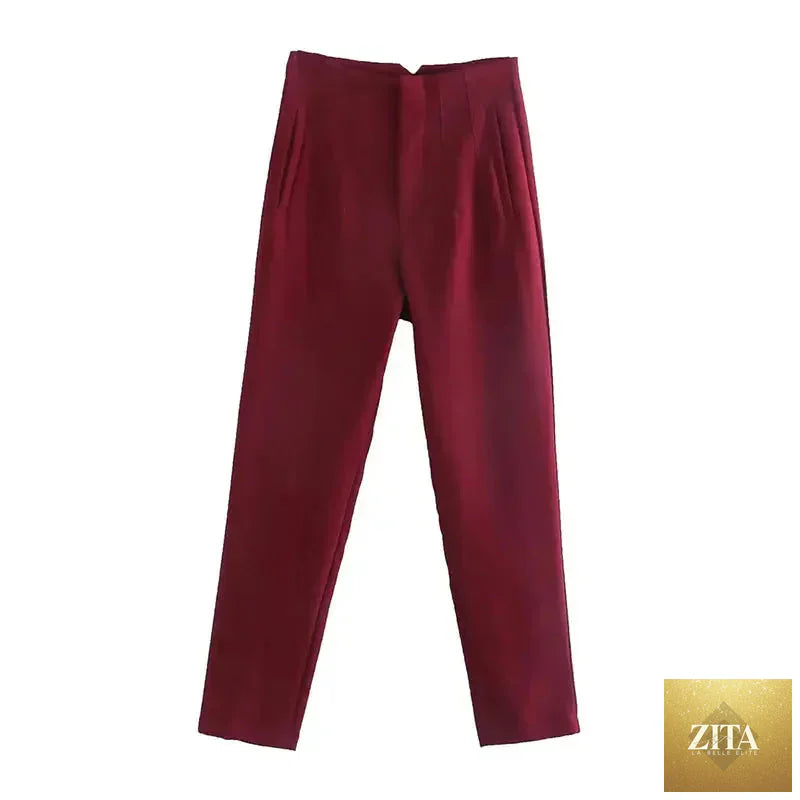 Women’s high waist slim casual trousers by Zita La Belle Elite, shown in a stylish fit perfect for everyday wear.