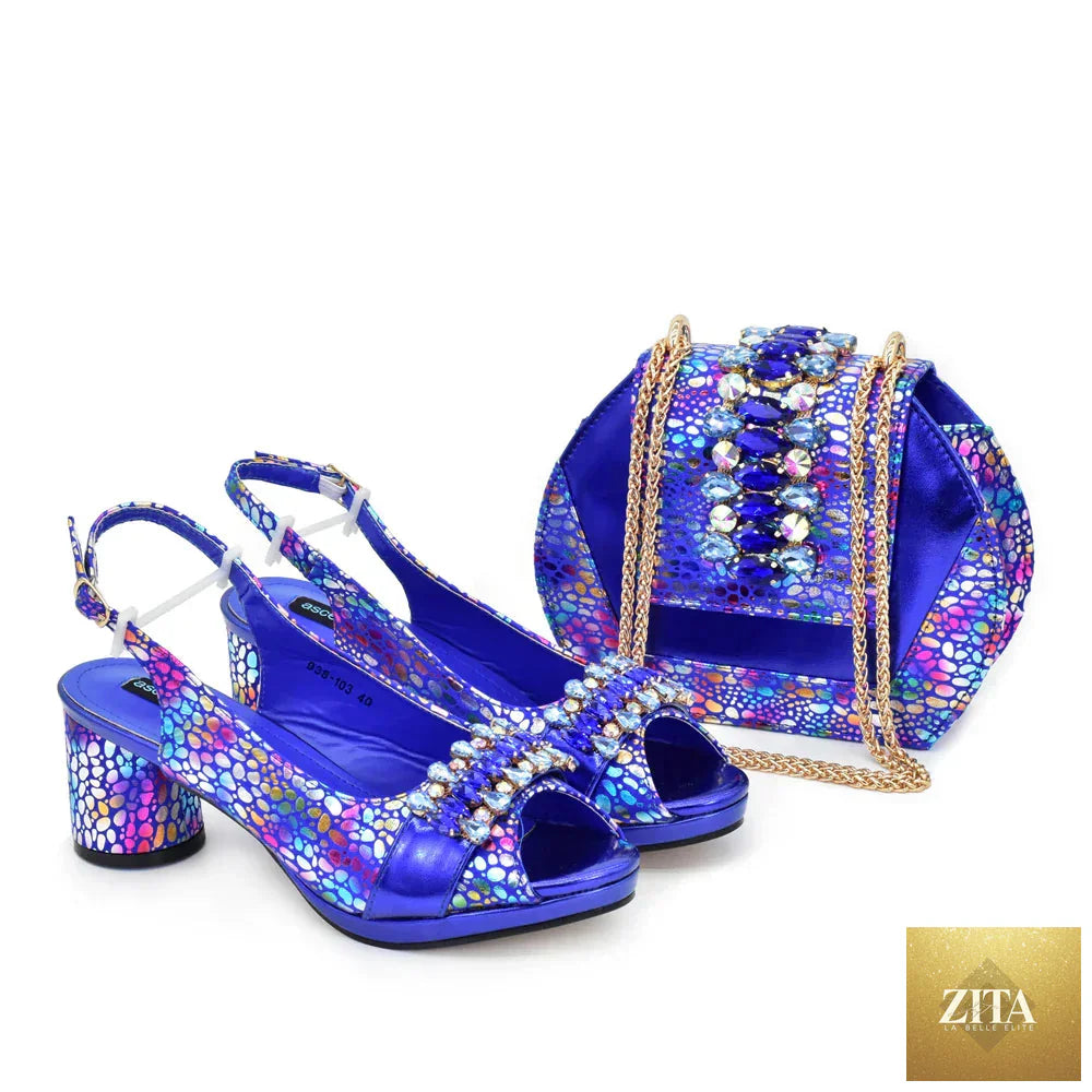 Luxurious EdleessFashion ladies shoes and bags set with elegant designs, perfect for stylish occasions.