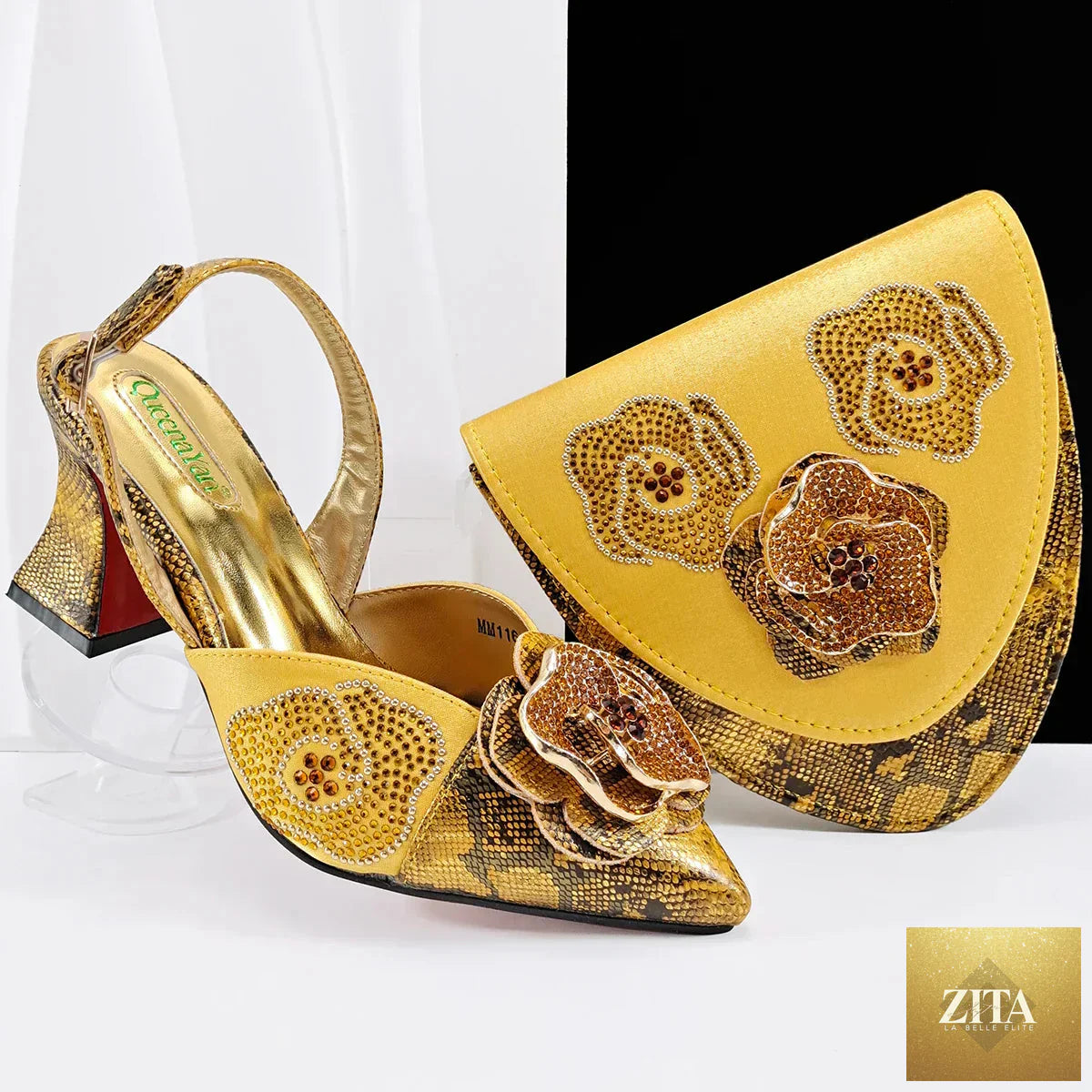 Luxurious matching shoes and bag set by EdleessFashion, stylish footwear and accessory combo in elegant design.