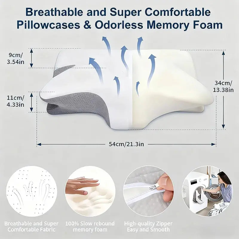 2025 Adult Side Sleeping Memory Foam Pillow Single Side Slow Rebound Cervical Vertebra Pillow Core Sleep Aid Space Cotton Pillow ZITA LA BELLE ÉLITE