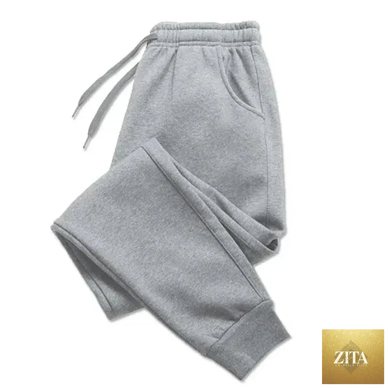 Mandotos men's sport jogging pants in solid color, autumn/winter fitness trousers with a loose fit and streetwear style.