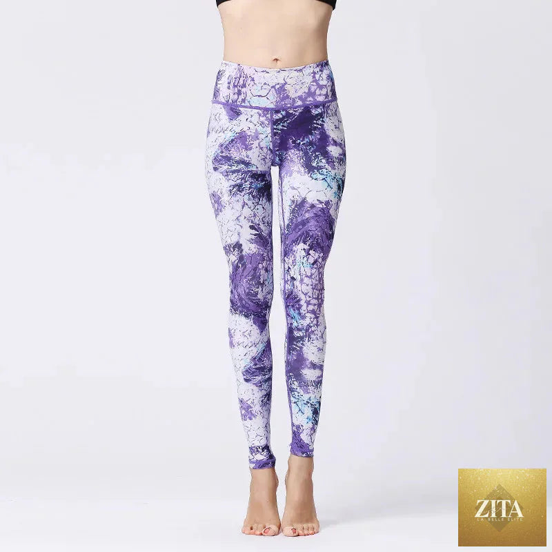 High-waisted THRIXINE women's yoga leggings, stretchy and comfortable for active wear, shown in a sleek black design.