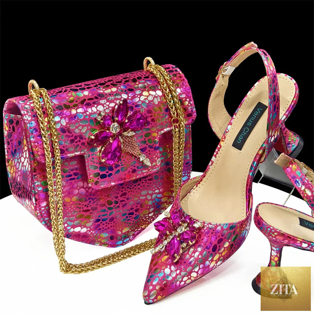 Luxurious shoes and bag set by EdleessFashion, featuring elegant design and high-quality materials in a stylish new arrival collection.