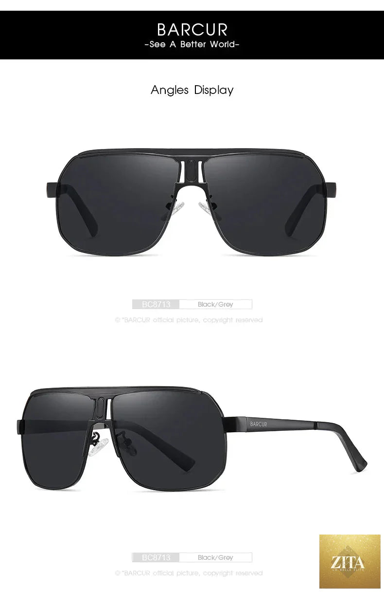 Stevvex BARCUR polarized sports sunglasses for men with gradient lenses, UV400 protection, suitable for fishing, driving, and outdoor activities.