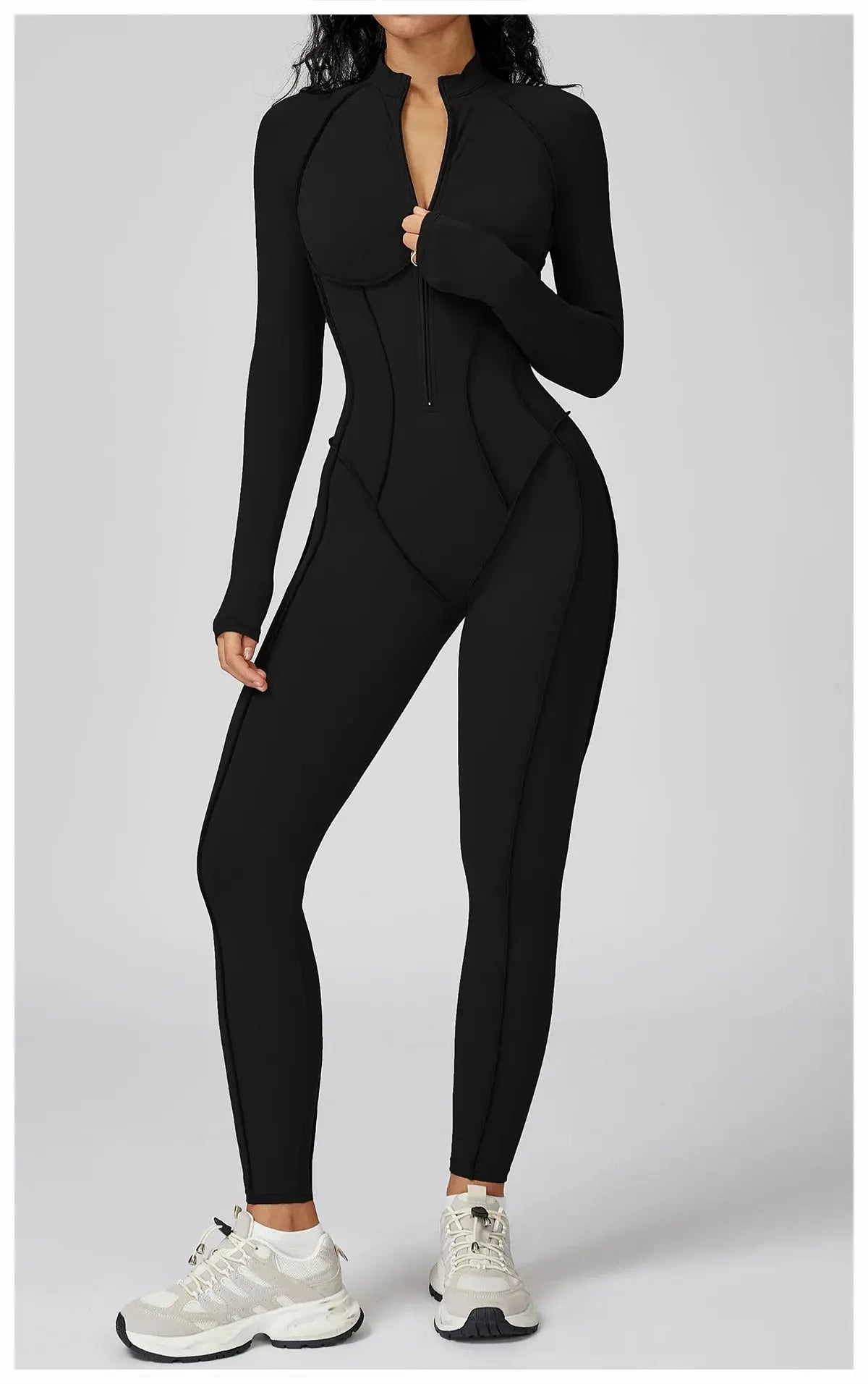 Yoga Set Women's Tracksuit Zipper Long Sleeve Jumpsuits One-Piece Suit Gym Push Up Workout Clothes Fitness Bodysuit Sportswear ZITA LA BELLE ÉLITE
