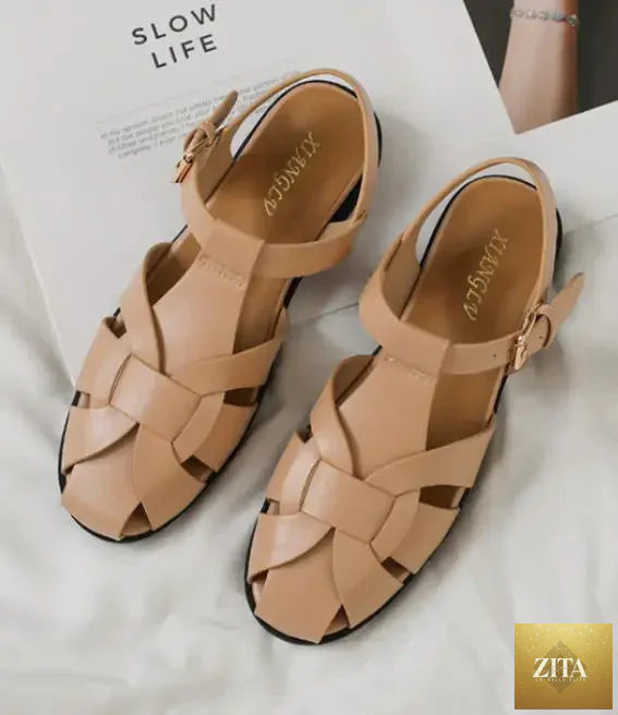 Zita La Belle Elite women's summer sandals with elegant flat design, soft casual straps, perfect for office or beach wear.