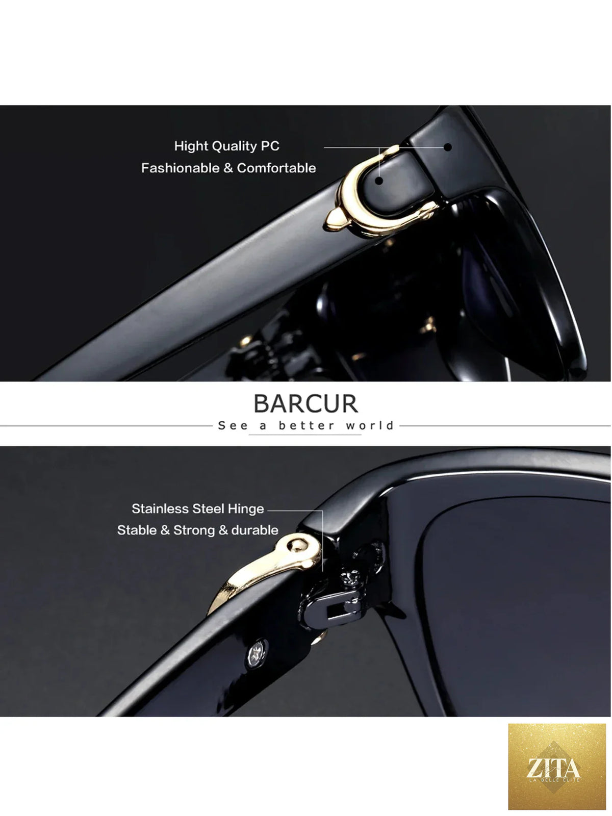 Stevvex BARCUR polarized men's sunglasses with elliptical gradient TAC lenses, lightweight stainless steel frame, UV400 protection.