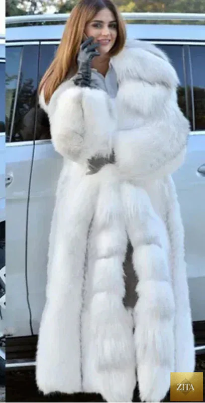 Women winter faux fur coat by SMinvite, LLC, featuring a warm, plush exterior and stylish winter jacket design.