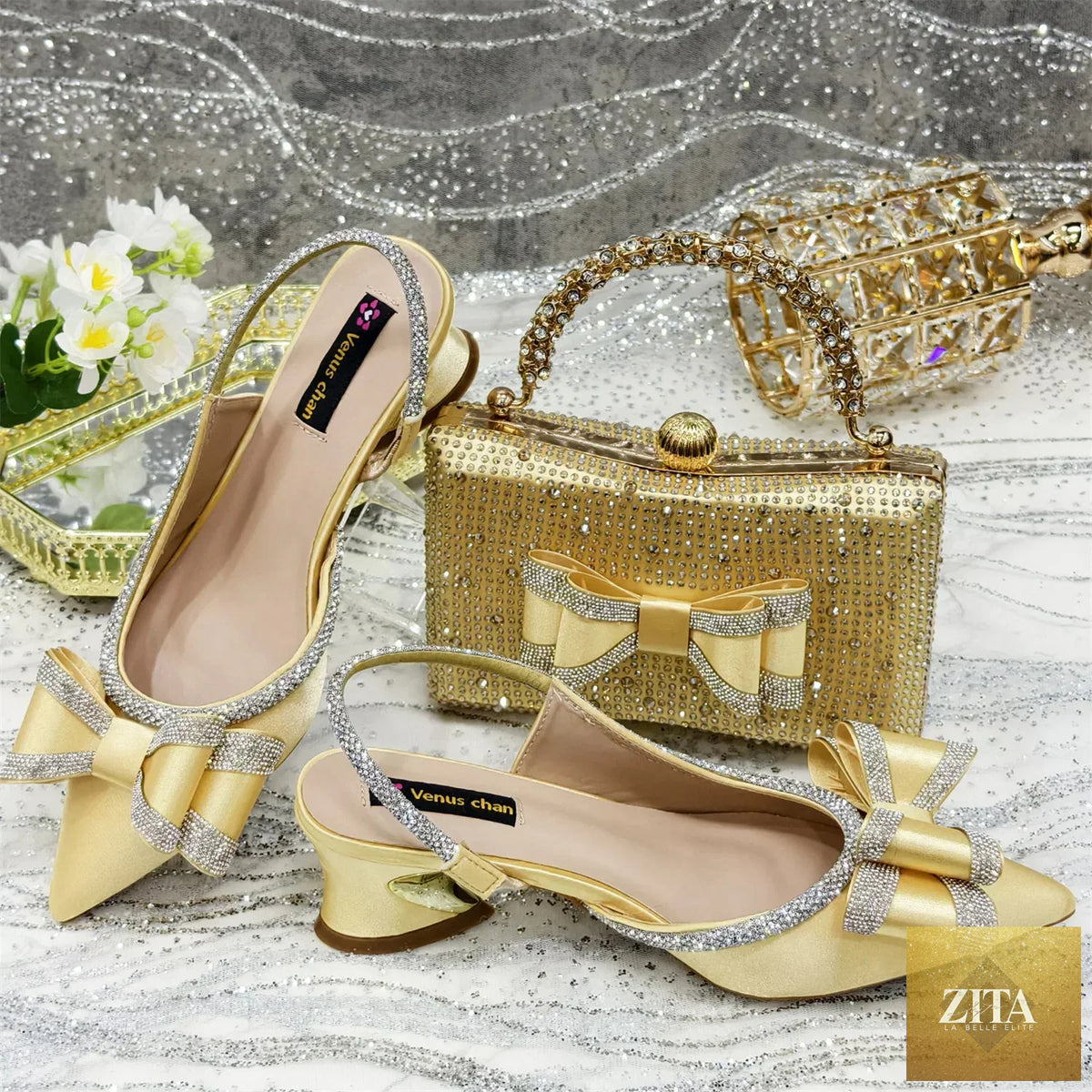 Elegant Italian ladies shoes and matching bag set by EdleessFashion, luxurious footwear and accessories for stylish women.