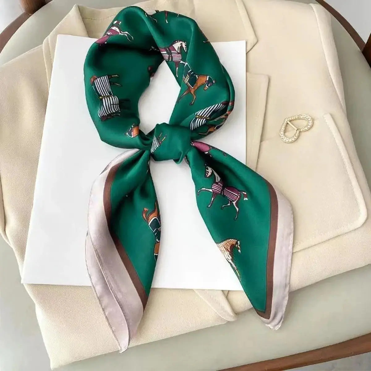 Fashion Luxury Brand 70cm Silk Square Scarf Women Satin Neck Tie Female Hair Bandana Headkerchief Shawl Wrap Hijab Echarpe ZITA LA BELLE ÉLITE