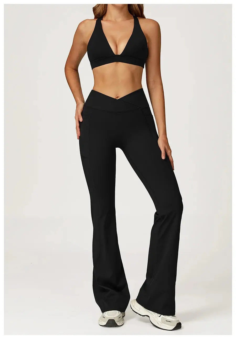 Yoga Set 2 Pieces Workout Outfits Fitness Sportswear Gym Tracksuit High Waist Leggings Sports Vest Athletic Wear Women Clothes ZITA LA BELLE ÉLITE