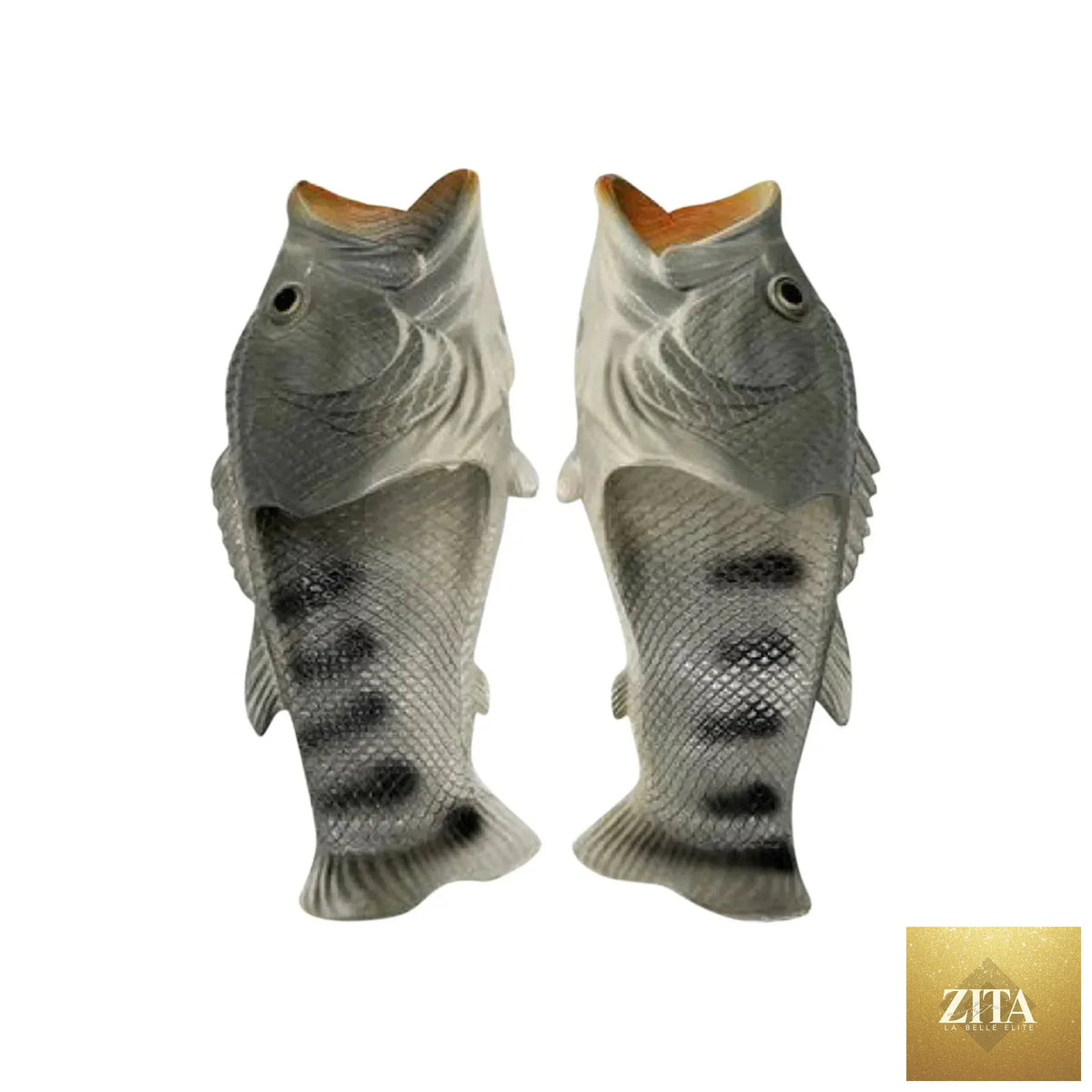 Funny women's slippers featuring fish design, available in large sizes 32-46, perfect for summer beach wear and family matching shoes.
