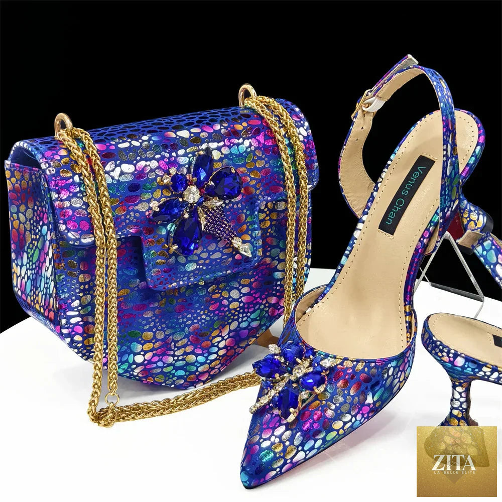 Luxurious shoes and bag set by EdleessFashion, featuring stylish designs and elegant details, perfect for sophisticated outfits.