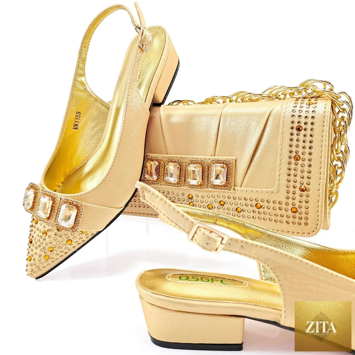 Elegant Italian style ladies shoes and matching bag set by EdleessFashion, featuring luxurious design and sophisticated craftsmanship.