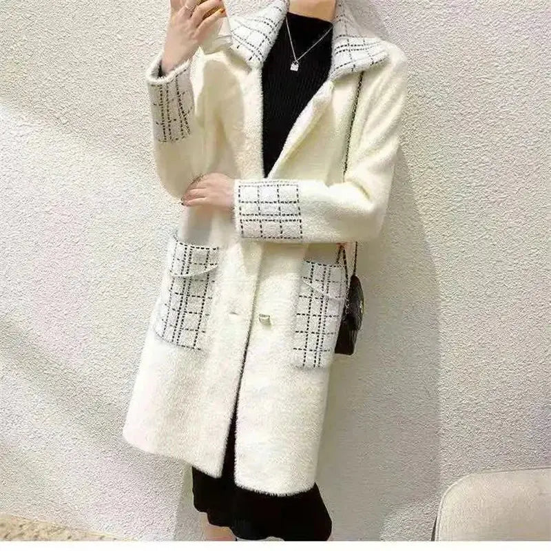 Women Imitation Mink Velvet Overcoat NEW Autumn Winter Female Coat Jacket Women's Korean Simple Long Mink Windbreaker ZITA LA BELLE ÉLITE