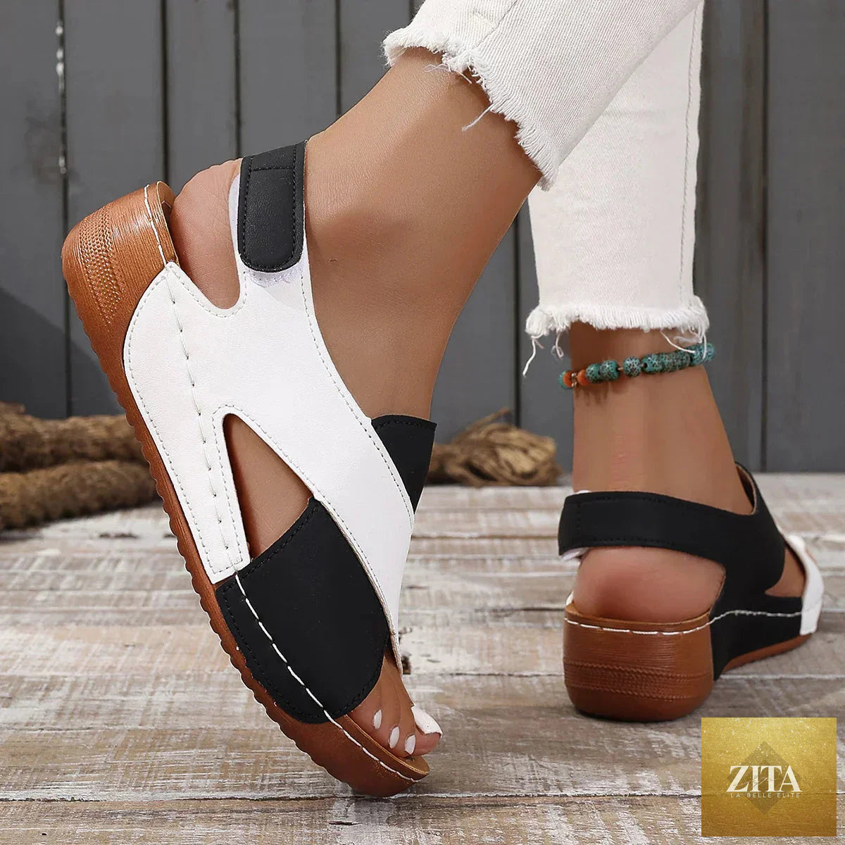 Plus size women’s casual wedge sandals by LadyShow.Store, stylish summer walking shoes with open-toe design and comfortable footbed