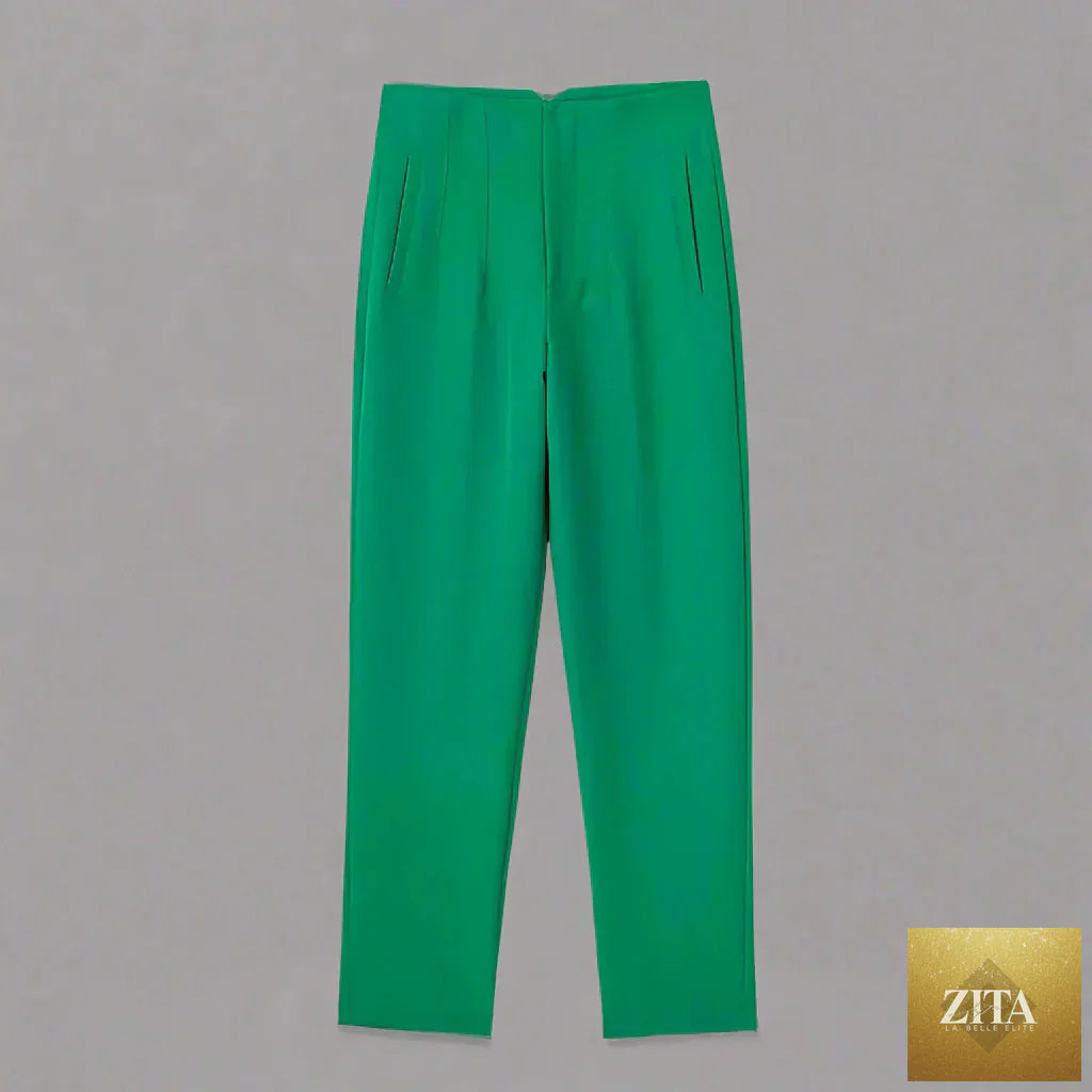 Women’s high waist slim casual trousers by Zita La Belle Elite, shown in a stylish fit on a model.