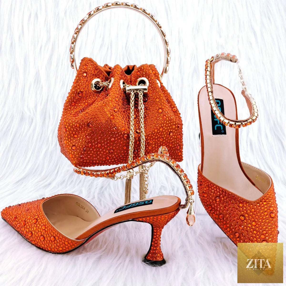 Elegant shoes and matching bag set by EdleessFashion, featuring luxurious design and sophisticated style.