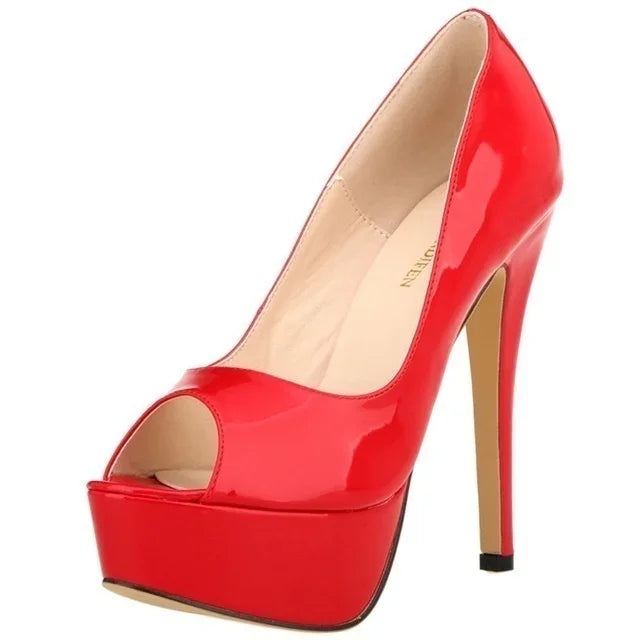 Women Pumps Elegant Platform Peep Toe Shoes