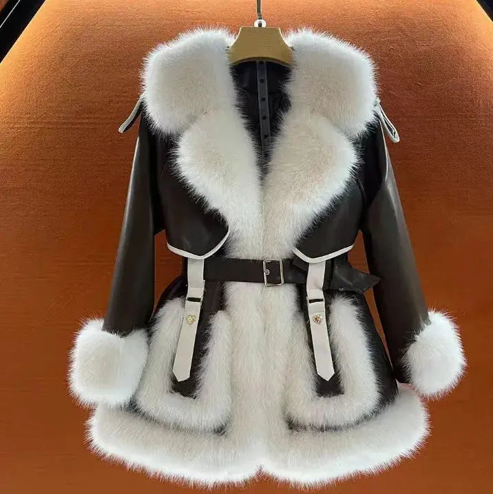 Ladies 2025 Winter Fake Fox Fur Coat Medium Long Sleeve Fluffy Teddy Jacket Women's New Warm Thicken Lined Luxury Casual Outwear ZITA LA BELLE ÉLITE