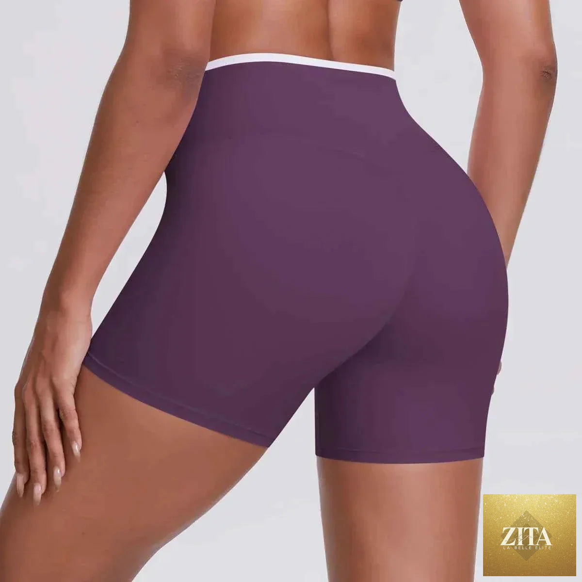 V-shaped waist women's yoga fitness shorts by THRIXINE, showing the active shorts with a V-shaped waistband and comfortable fit.