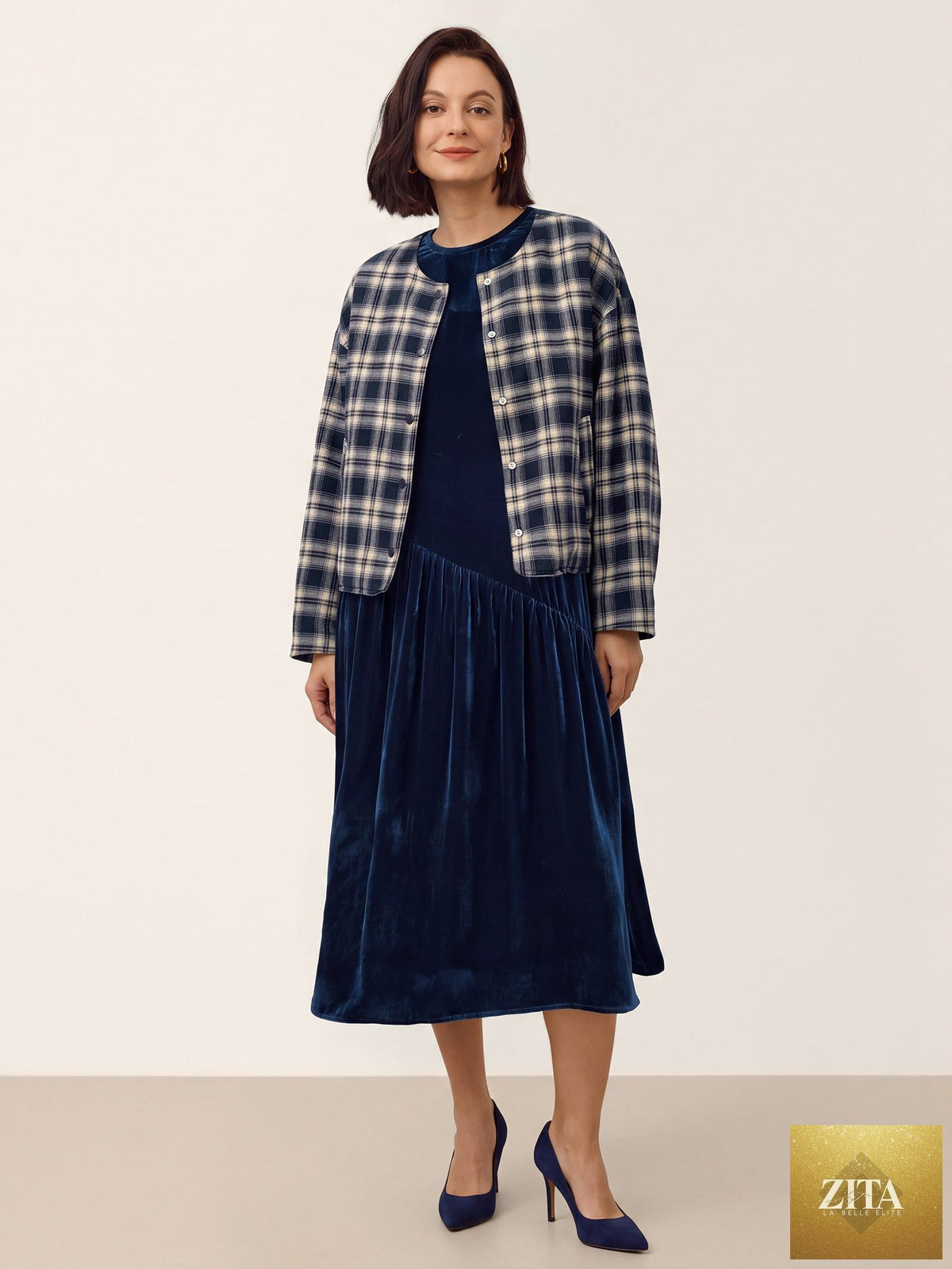 Tencel Linen Reversible Crew Neck Casual Jacket CHLOE