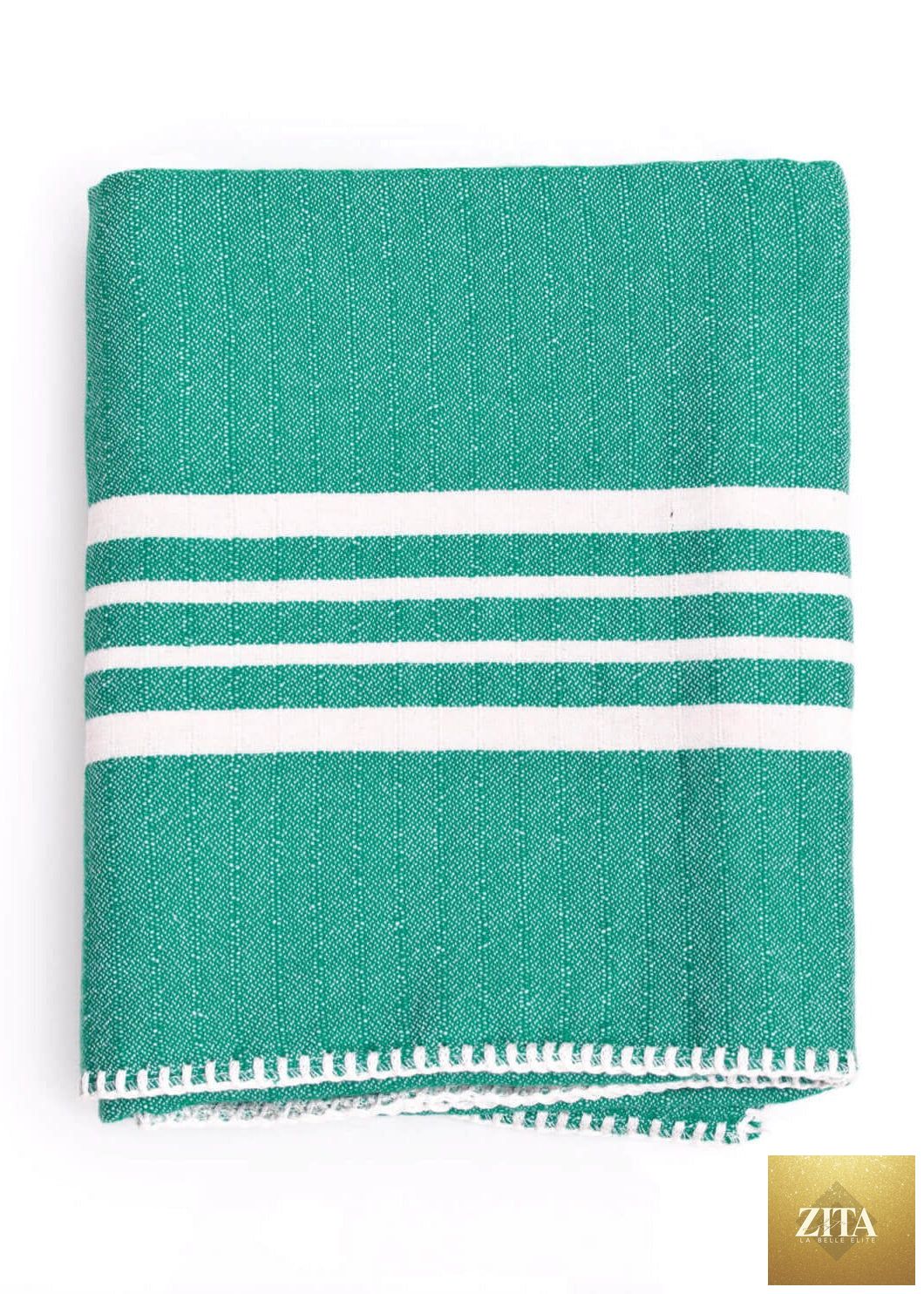 Zita La Belle Elite Turkish towel bundle featuring Farm House design, soft woven Turkish towels without fringe, ideal for beach or bath.