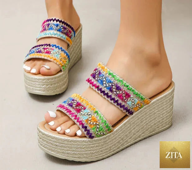 Women's diamond platform wedge heel sandals by Trendy Attic Store01, featuring stylish design with comfortable wedge heels.