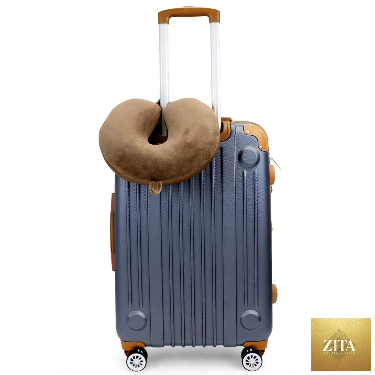Travellty plush microbeads travel neck pillow in soft, ergonomic design for comfortable support during trips.