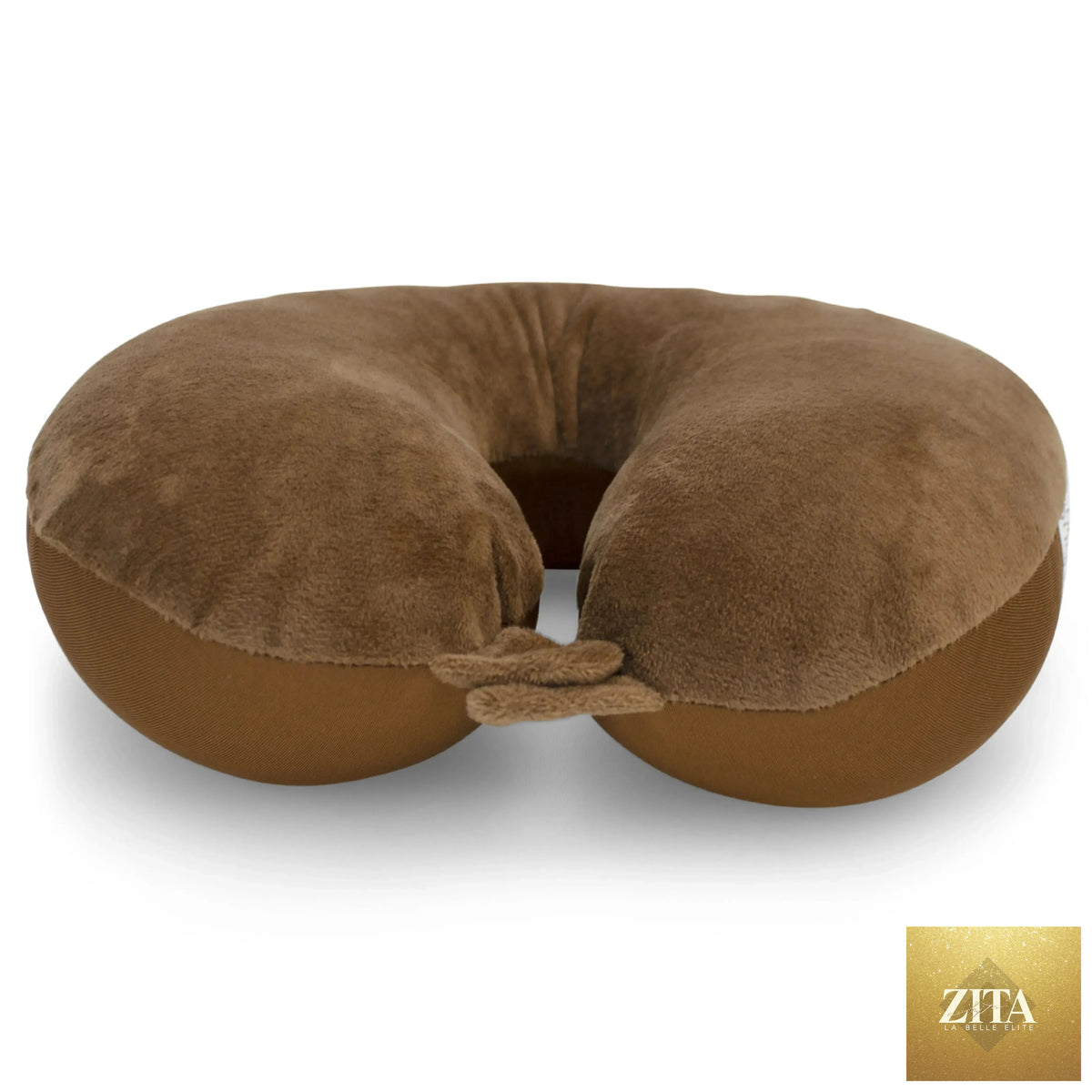 Travellty plush microbeads travel neck pillow in soft, supportive design for comfortable travel.