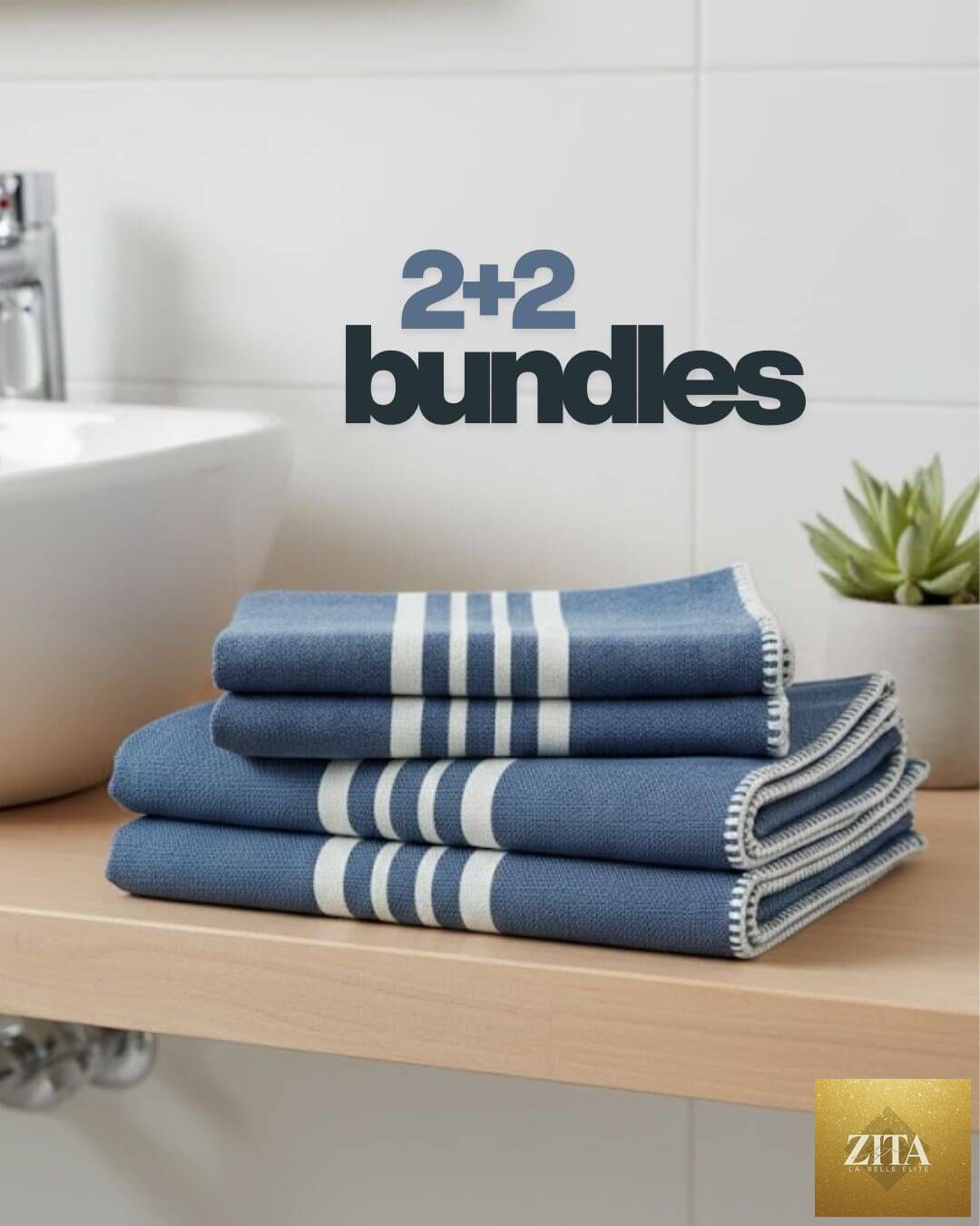 Buldano Farm House Turkish towel without fringe in a bundle, featuring soft, woven cotton material with a traditional design.
