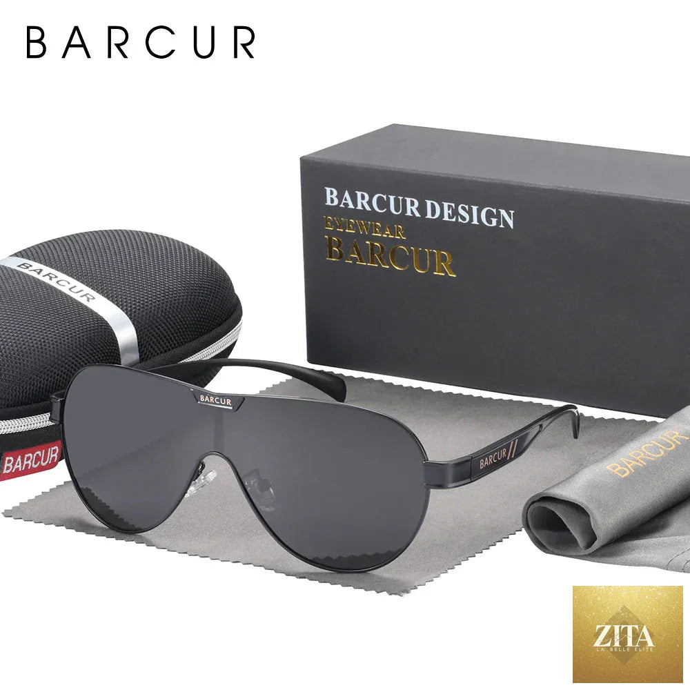 Stevvex men's polarized UV400 protection sunglasses with stainless steel frame and unique special-shaped design.