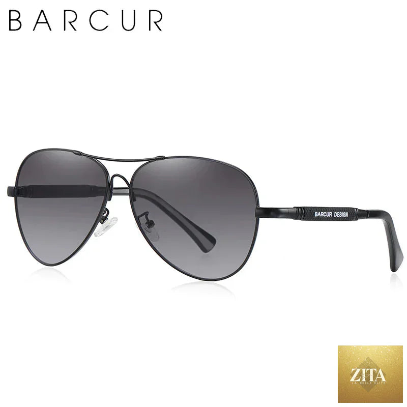 Stevvex BARCUR polarized pilot sunglasses for men with gradient mirror lenses, stainless steel frame, UV400 protection, ideal for outdoor activities.