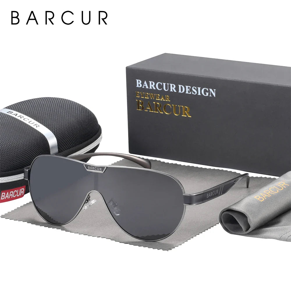 Stevvex BARCUR men's polarized sunglasses with special-shaped UV400 protection and stainless steel frame, stylish eyewear accessory.