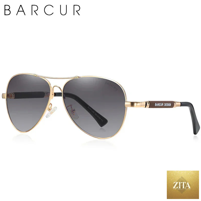 Stevvex BARCUR polarized pilot sunglasses for men with gradient mirror lenses, stainless steel frame, ideal for outdoor activities.