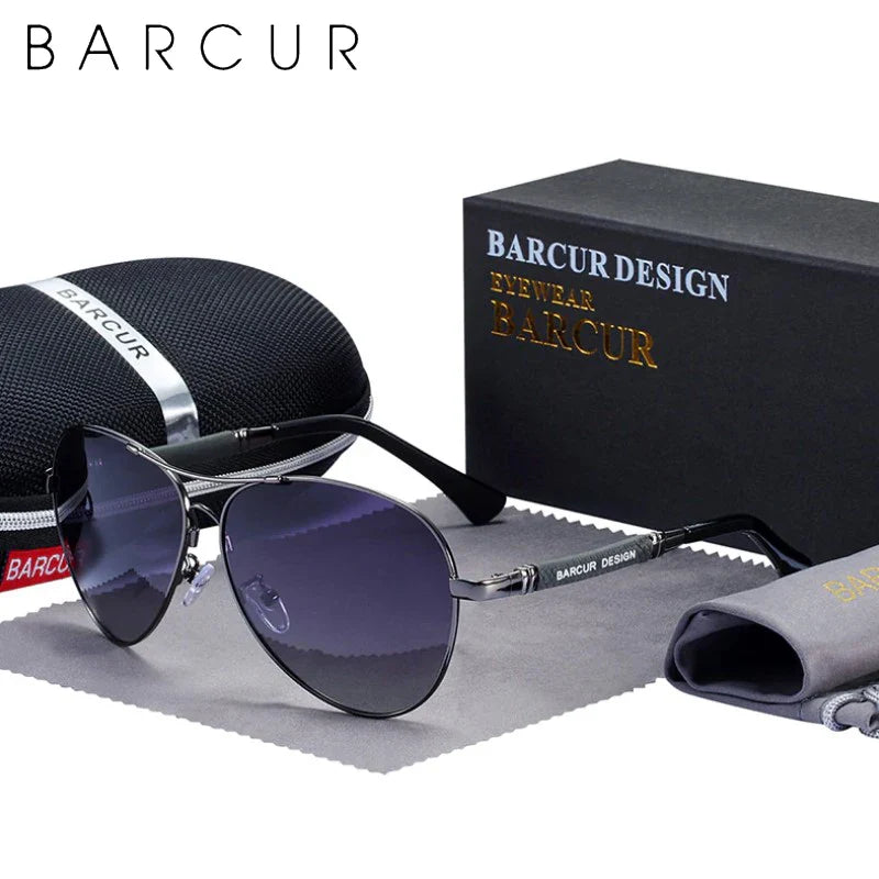 Stevvex BARCUR polarized pilot sunglasses for men with gradient mirror lenses, stainless steel frame, UV400 protection, ideal for outdoor activities