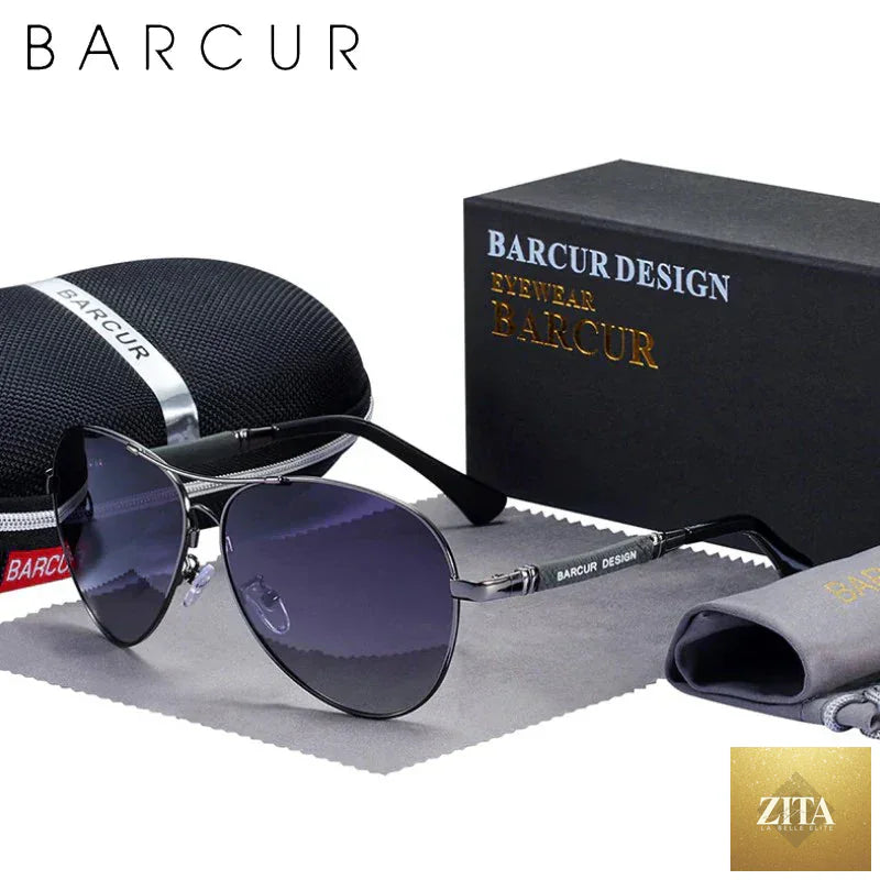 Stevvex BARCUR polarized pilot sunglasses for men with gradient mirror lenses, stainless steel frame, UV400 protection, ideal for outdoor activities