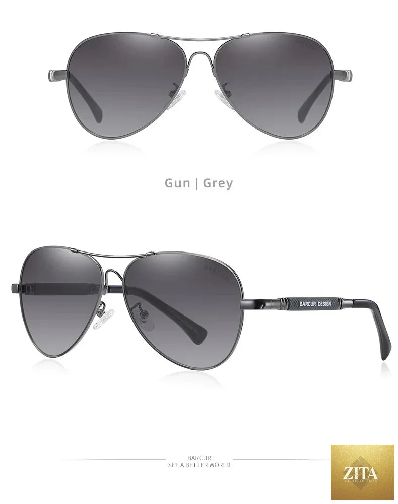 Stevvex BARCUR polarized pilot sunglasses for men with gradient mirror lenses, stainless steel frame, ideal for driving and outdoor activities