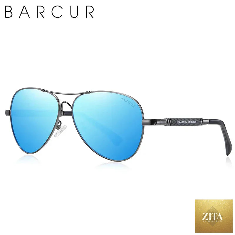 Stevvex BARCUR polarized pilot sunglasses for men with gradient mirror lenses, stainless steel frame, UV400 protection, ideal for outdoor activities.