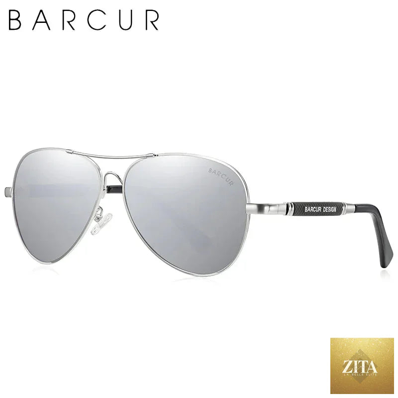 Stevvex BARCUR polarized pilot sunglasses for men with gradient mirror lenses, stainless steel frame, ideal for driving and outdoor activities.