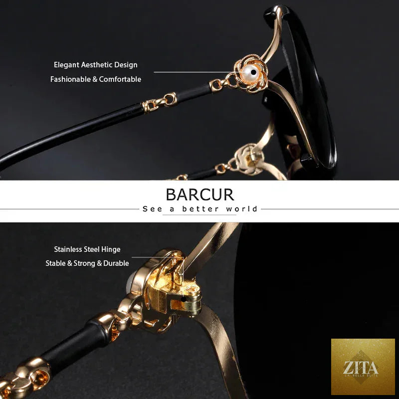 Stevvex BARCUR butterfly sunglasses for women with polarized lenses and UV400 protection, stylish summer sun glasses.
