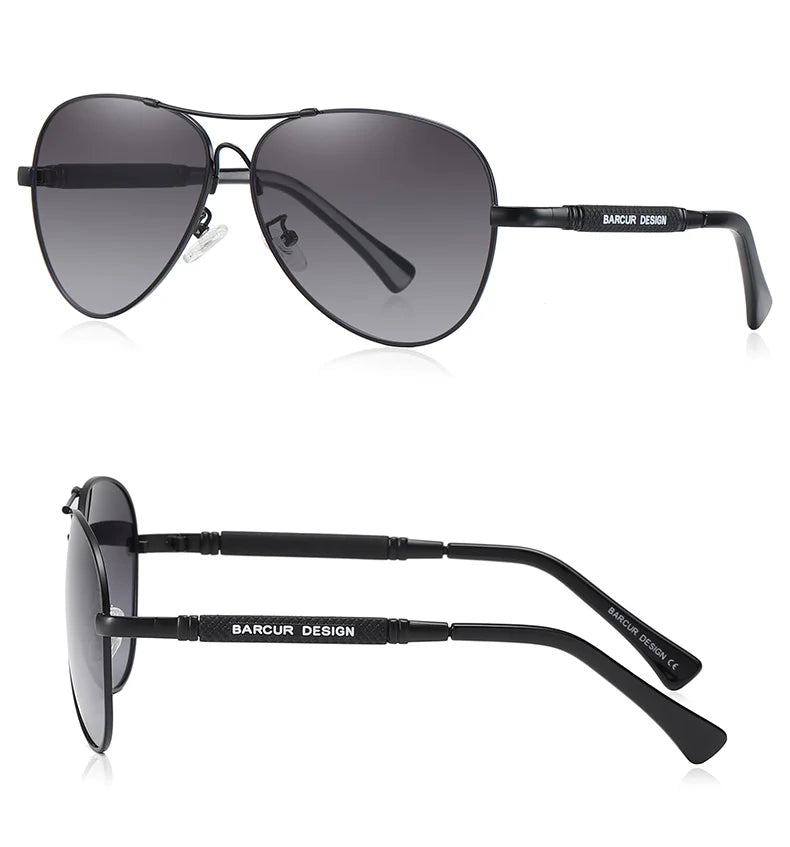 Stevvex BARCUR polarized pilot sunglasses for men with gradient mirror lenses, stainless steel frame, UV400 protection, ideal for outdoor activities.