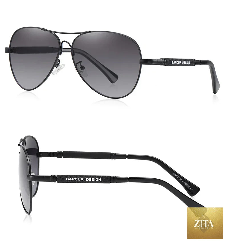 Stevvex BARCUR polarized pilot sunglasses for men with gradient mirror lenses, stainless steel frame, UV400 protection, ideal for outdoor activities.