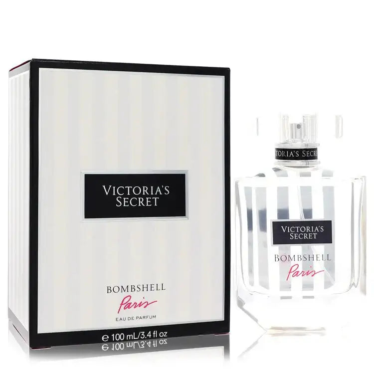 Victoria's Secret Bombshell Paris perfume bottle for women, sleek design with floral accents, representing the iconic fragrance from Gamer Scents.