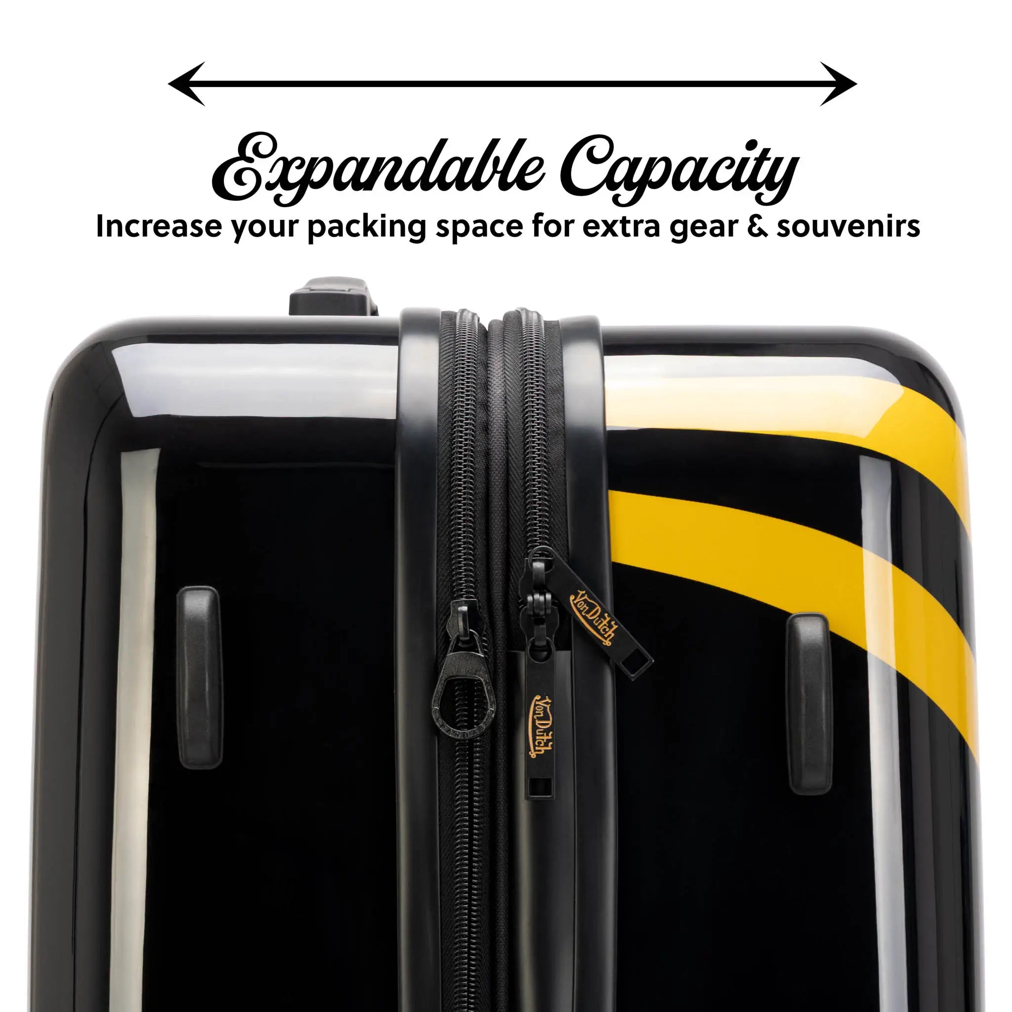 Travellty Kustom Kulture 3-piece expandable hardside spinner luggage set with durable design and multiple compartments.