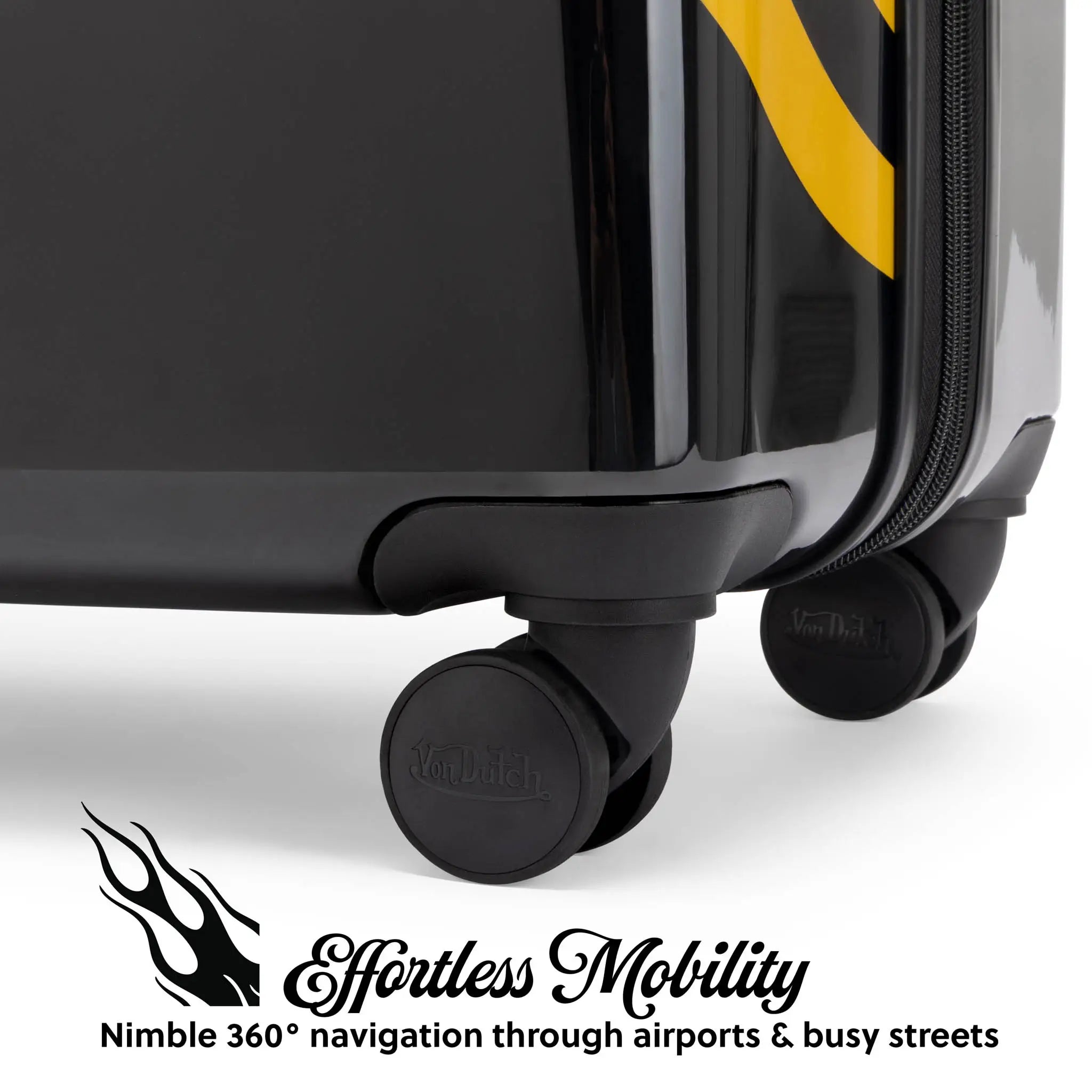 Travellty Kustom Kulture 3-piece expandable hardside spinner luggage set with wheels and durable design for travel.
