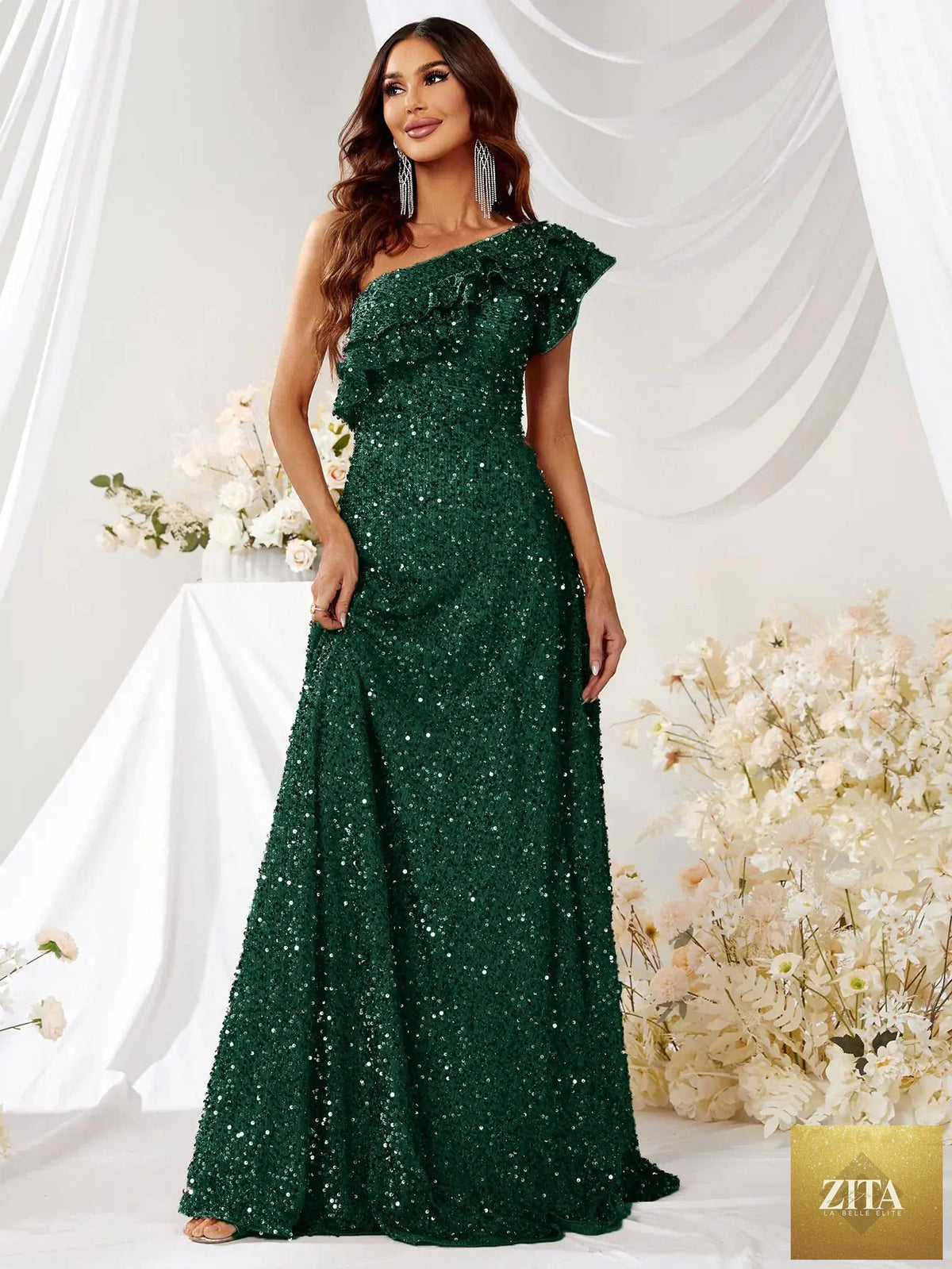 Elegant women’s evening dress by Zita La Belle Elite featuring a sophisticated design and flowing fabric.