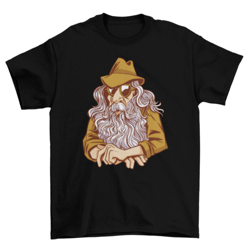 Old man with beard and glasses t-shirt Turquoise Theseus