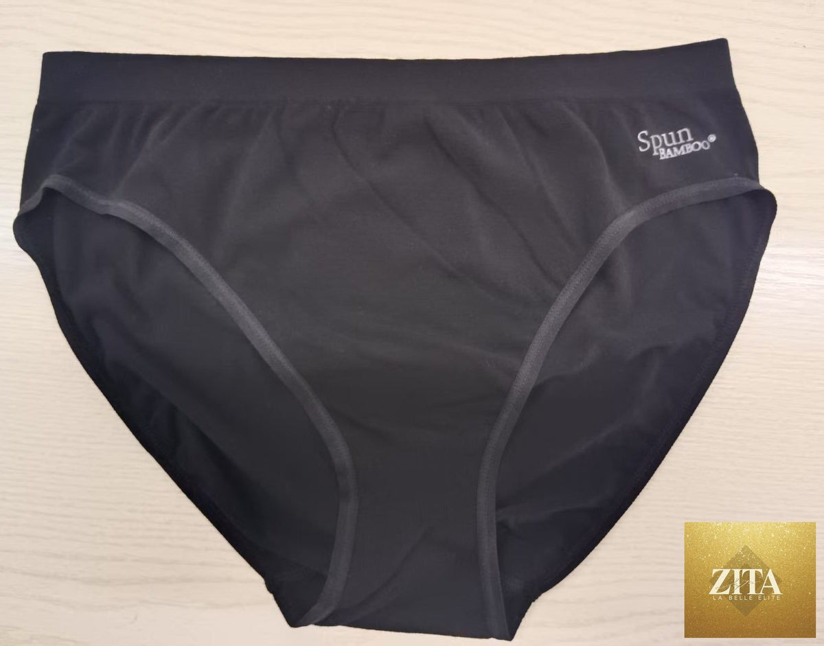 Women's high-leg brief underwear by Spun Bamboo made from bamboo and cotton, featuring a comfortable, seamless design.